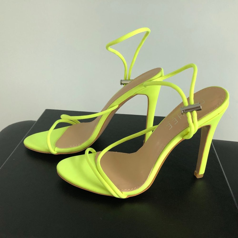 Neon Green Strappy Heels